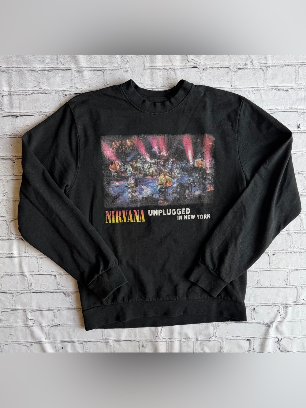 Nirvana Unplugged New York Sweatshirt Medium Two Sided Crewneck Unisex Retro
